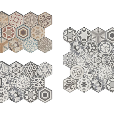 Modern hexagonal tiles