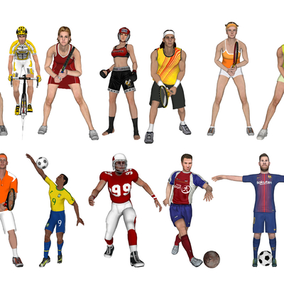 Modern 3D character athlete