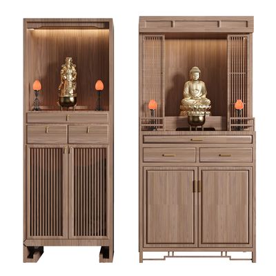 Neo-Chinese Style Solid Wood Buddha Niches