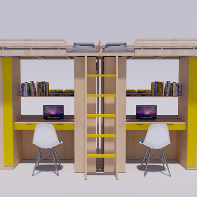 Modern Dormitory bunk single bed