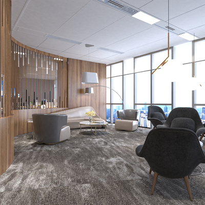 Modern office reception area