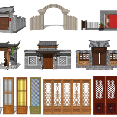 Chinese-style courtyard gate