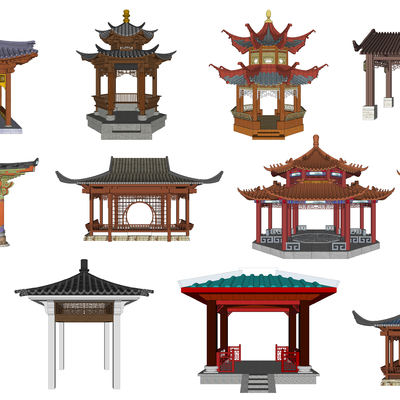 Chinese-style ancient landscape pavilion pavilion