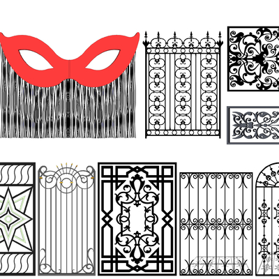 European-style iron railings