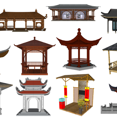 Chinese-style ancient landscape pavilion pavilion