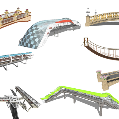 modern overpass suspension bridge arch bridge