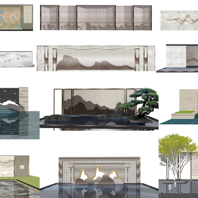 New Chinese Landscape Proposed Mountain Culture Wall