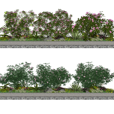 Modern flower bed gardening sketch