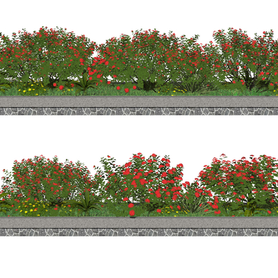 Modern flower bed gardening sketch