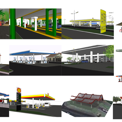 modern gas station filling station