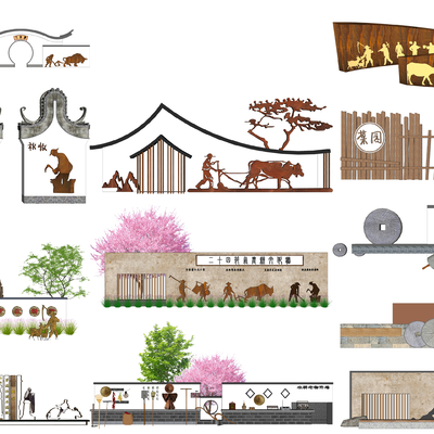 New Chinese Farming Village Culture Wall