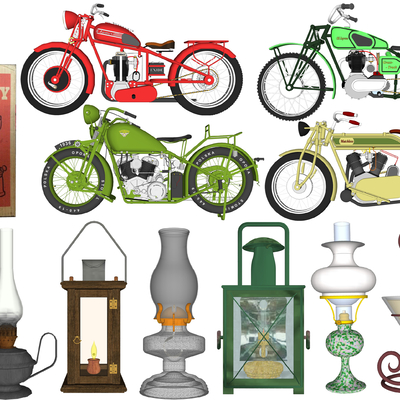 Modern retro style kerosene lamp motorcycle