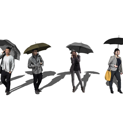 Modern 3D Character Umbrella Man