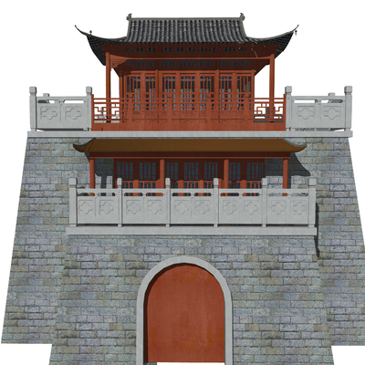 Chinese style ancient city building ancient city gate