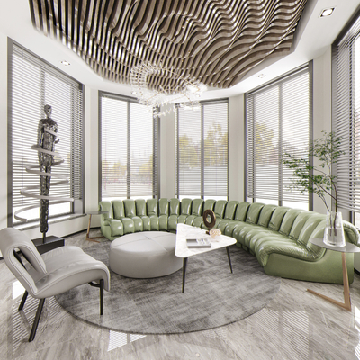 modern reception lounge area