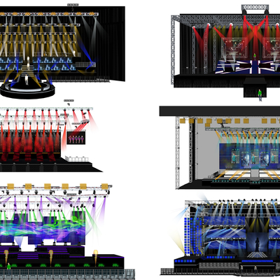 Modern outdoor steel frame lighting show stage