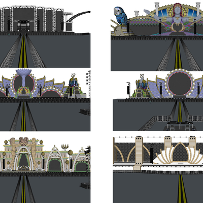 Modern outdoor steel frame lighting show stage