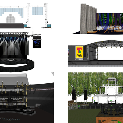 Modern outdoor steel frame lighting show stage