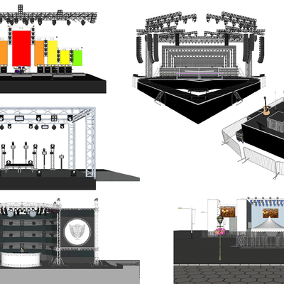 Modern outdoor steel frame lighting show stage