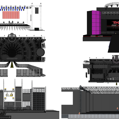 Modern outdoor steel frame lighting show stage