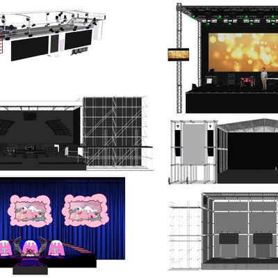 Modern outdoor steel frame lighting show stage