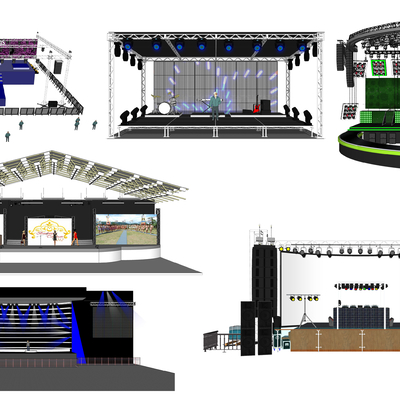 Modern outdoor steel frame lighting show stage