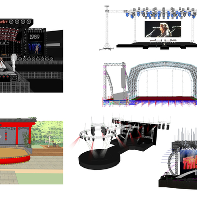 Modern outdoor steel frame lighting show stage