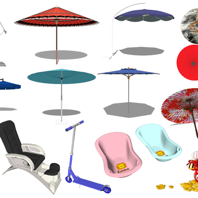 Modern Umbrella Scooter Foot Chair