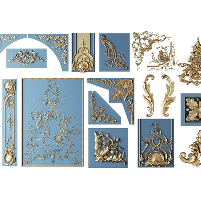 European-style gold-plated carved components