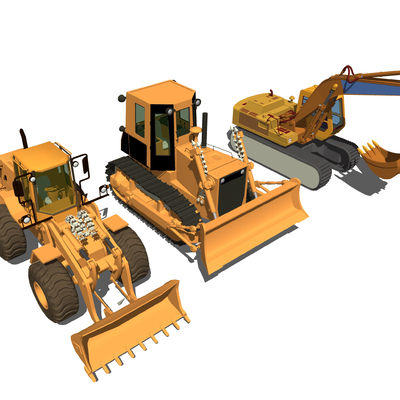 Modern engineering truck bulldozer excavator