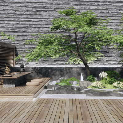 Neo-Chinese Style Dry Landscape Courtyard Garden