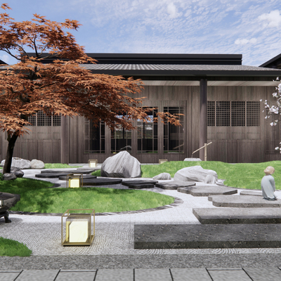 Japanese-style Dead Rock Atrium Garden Landscape