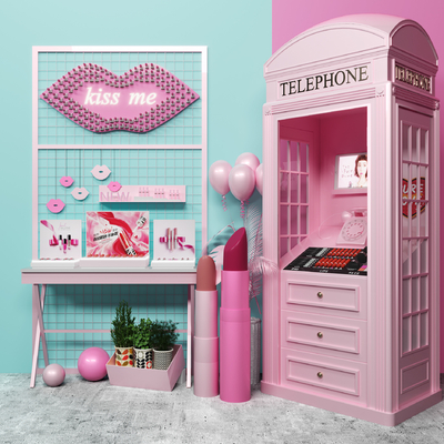 Modern Internet Celebrity Cosmetics Container Showcase