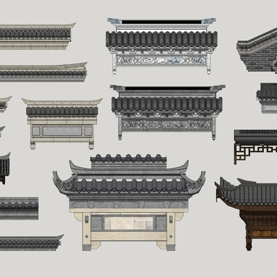 Chinese-style ancient building eaves