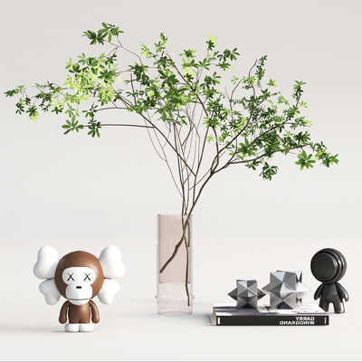 Modern Green Plant Vase Ornaments