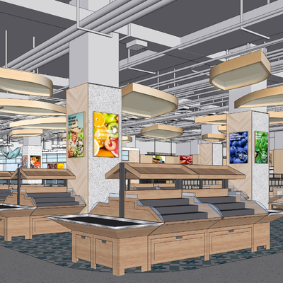 Modern boutique supermarket fresh area