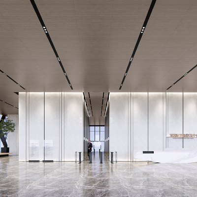 Modern lobby front desk