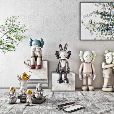 modern kaws figurine sculpture