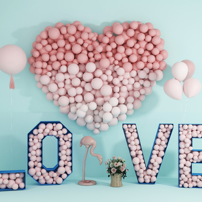 Modern Wedding Balloon Art Display