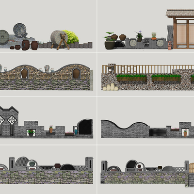 Modern Rural Folk Courtyard Wall