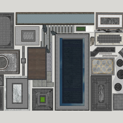 New Chinese-style residential area pavement pattern