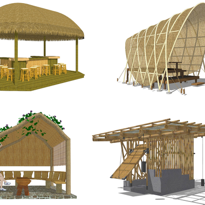 Modern Bamboo Pavilion Gazebo