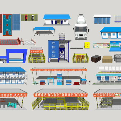 Modern construction site layout