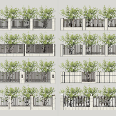 Modern residential area fence