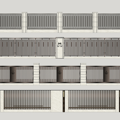 Modern residential area fence