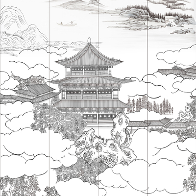 New Chinese ink mural