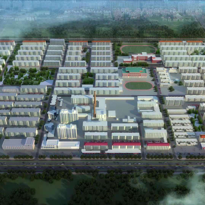 Bird's-eye view of modern residential quarters