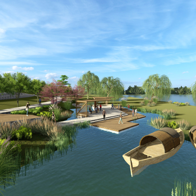 Modern Waterfront Landscape