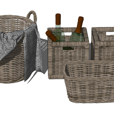 Chinese Rattan Storage Basket