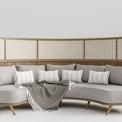 Silent Rattan Curved Sofa